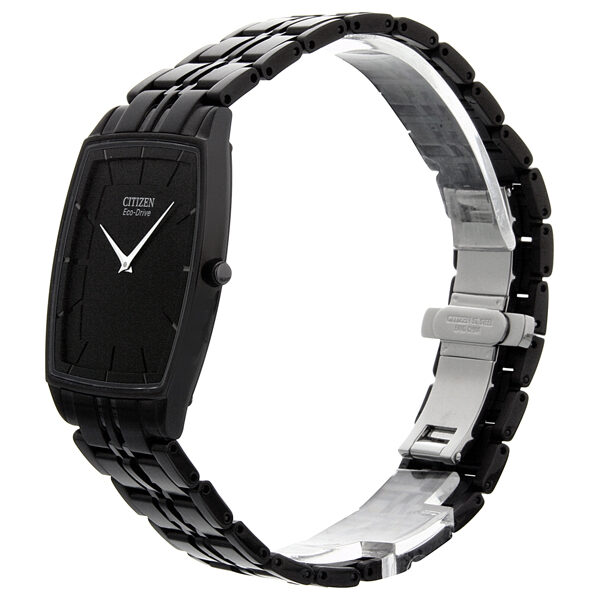 Citizen Stiletto Eco-Drive Black Dial Black IP Stainless Steel Men's Watch #AR3025-50E - Watches of America #2