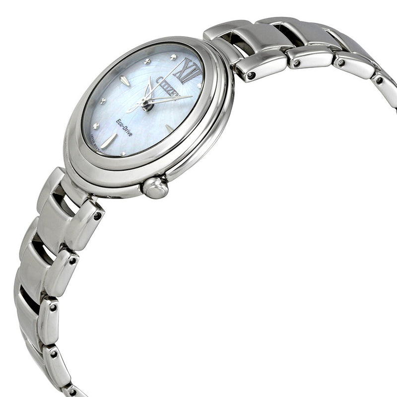 Citizen Sunrise Eco-Drive Mother of Pearl Stainless Steel Ladies Watch #EM0330-55D - Watches of America #2