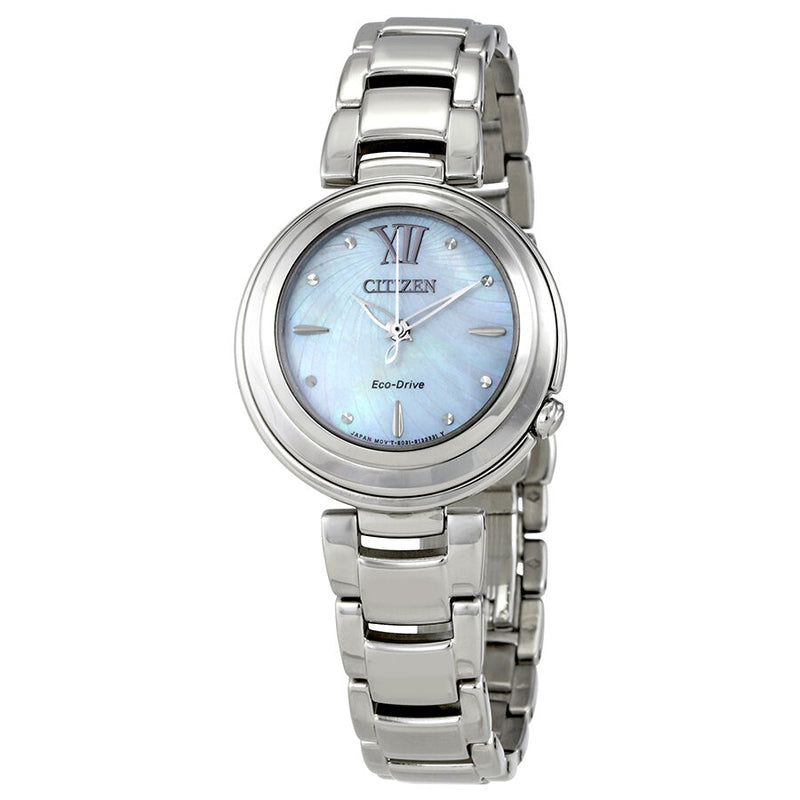Citizen Sunrise Eco-Drive Mother of Pearl Stainless Steel Ladies Watch #EM0330-55D - Watches of America