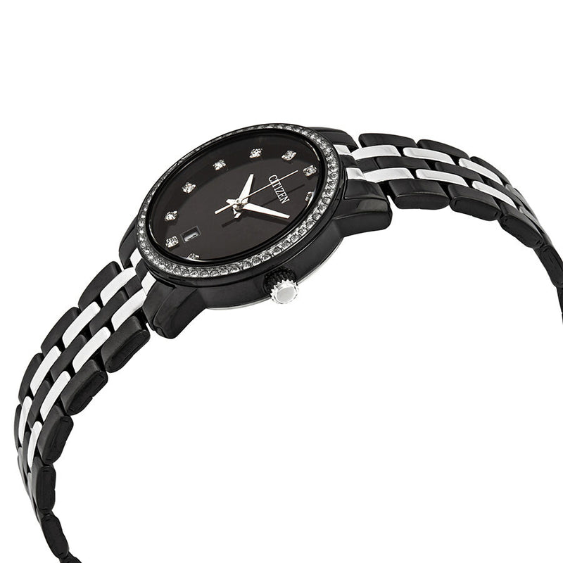 Citizen Swarovski Crystal Black Dial Ladies Watch #EU6037-57E - Watches of America #2