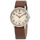 Citizen White Dial Brown Leather Men's Watch #BJ6501-28A - Watches of America