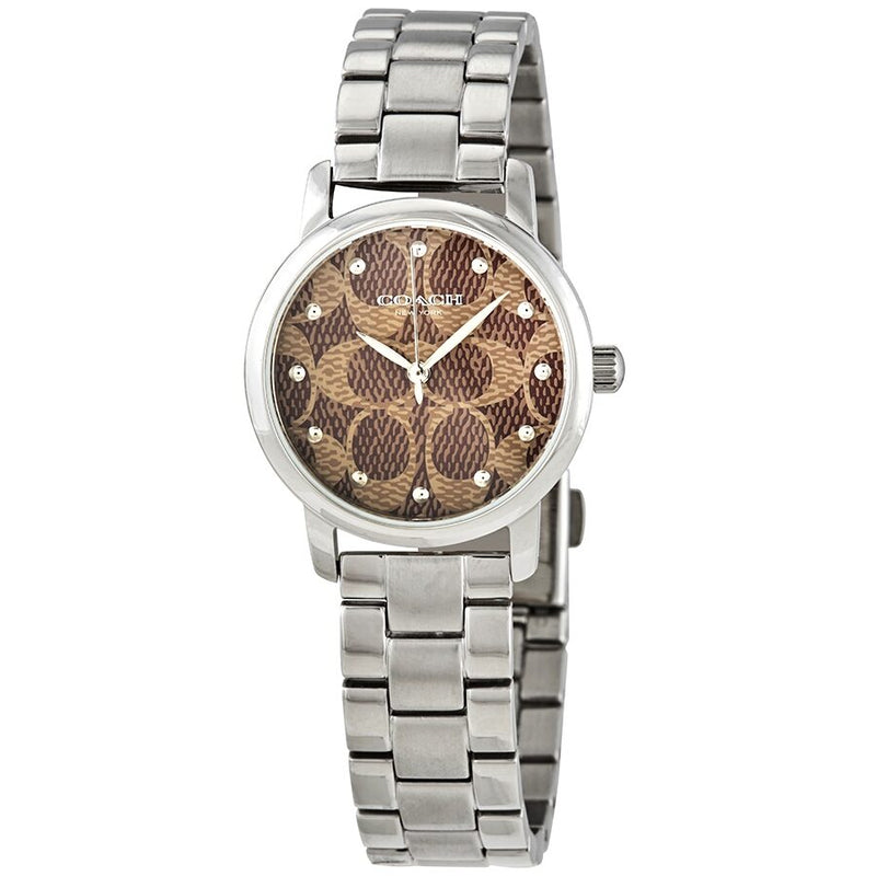 Coach Classic Logo Quartz Brown Dial Ladies Watch #14000058 - Watches of America