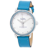 Coach Delancey Crystal White Dial Leather Ladies Watch 14502884 - Watches of America