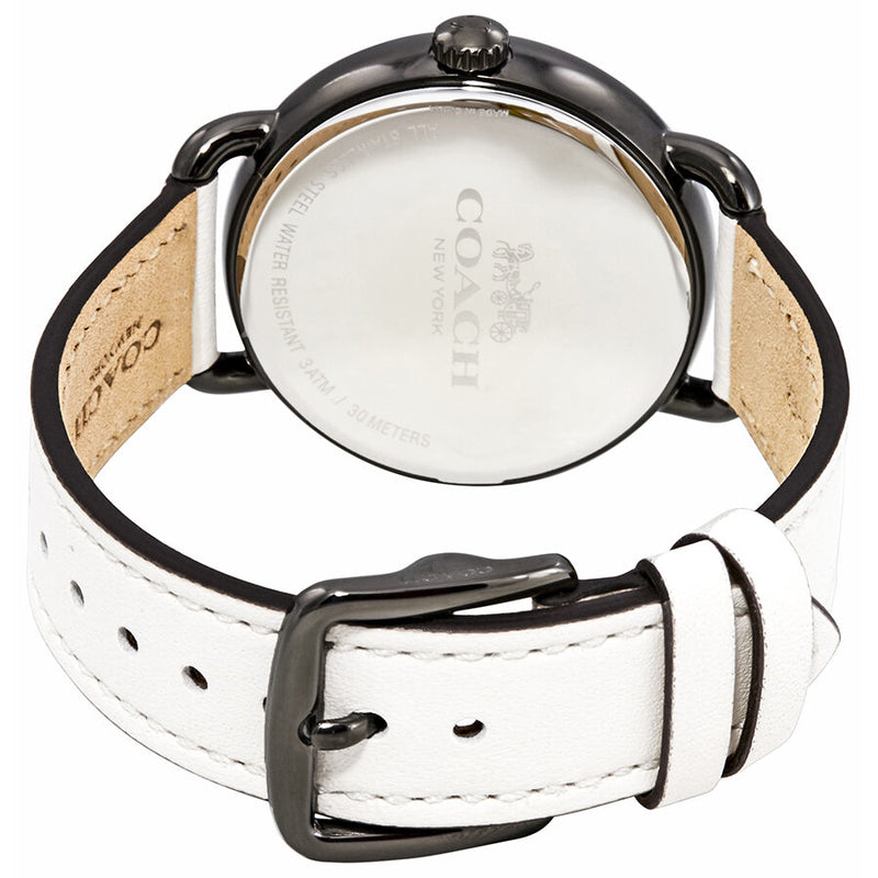 Coach Delancey Crystal White Dial White Leather Ladies Watch 14502888 - Watches of America #3