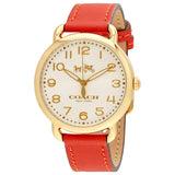 Coach Delancey Ivory Dial Carol Leather Ladies Watch 14502719 - Watches of America