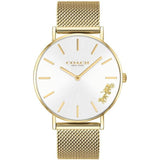 Coach Reloj de cuarzo con esfera plateada para mujer 14503125