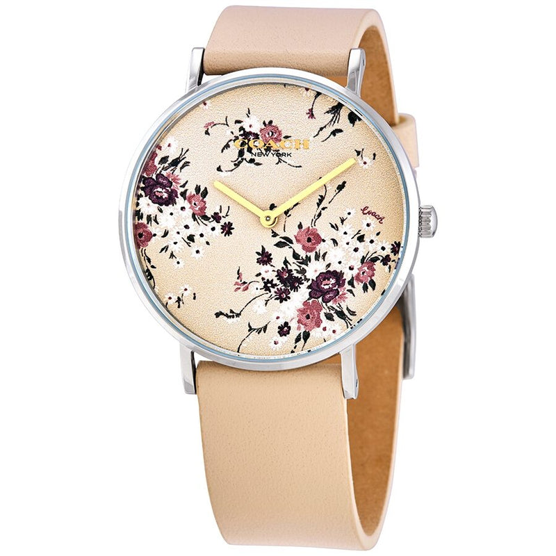 Coach Perry Quartz Beige Foral Dial Ladies Watch 14503293 - Watches of America