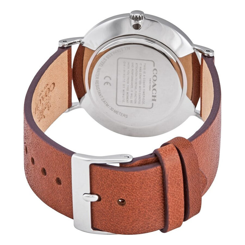 Coach Perry Quartz Crystal Silver Dial Brown Leather Ladies Watch 14503242 - Watches of America #3