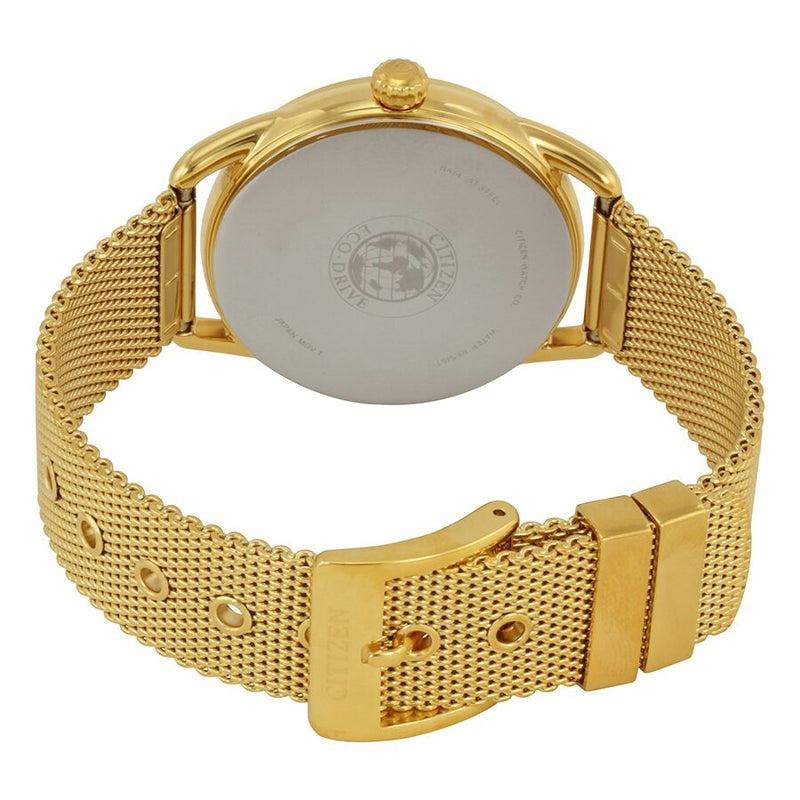 Citizen Drive Black Dial Gold-tone Mesh Ladies Watch #FE6082-59E - Watches of America