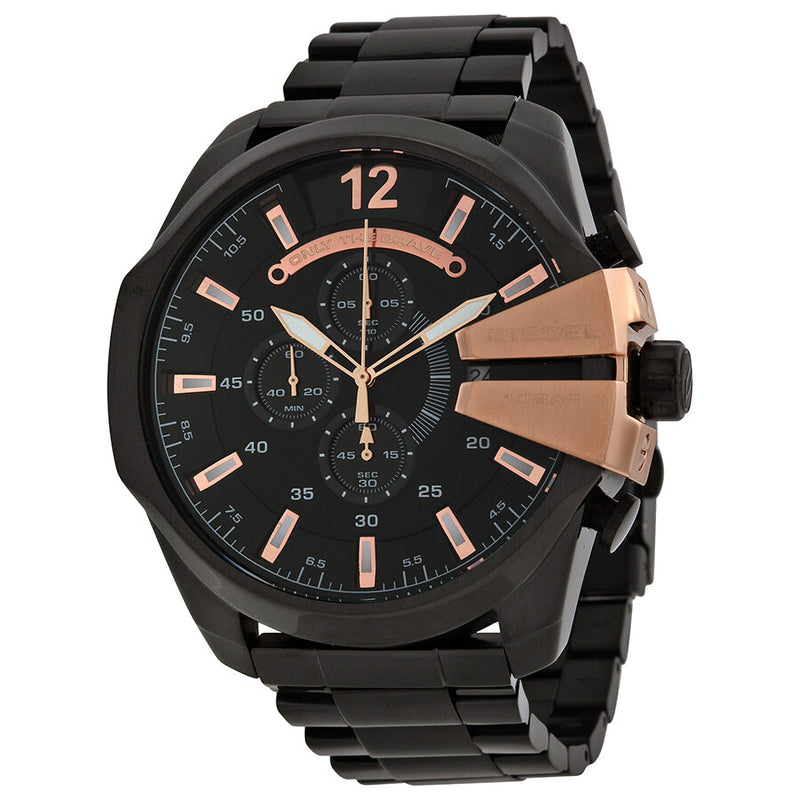 Diesel Chief Chronograph Black Dial Stainless Steel Men's Watch #DZ4309 - Watches of America