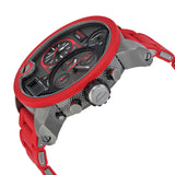 Diesel Daddies Series Chronograph Grey Four Time Zone Dial Red Silicone Men's Watch  DZ7279 - Watches of America #2