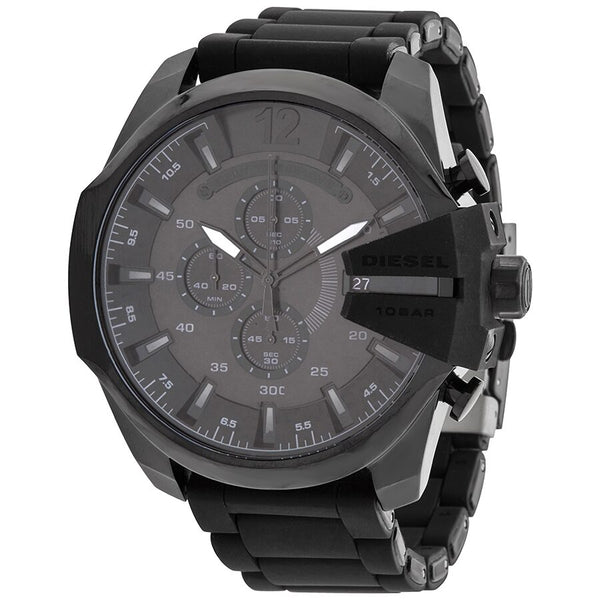 Diesel Mega Chief Chronograph Quartz Black Dial Men's Watch #DZ4486 - Watches of America