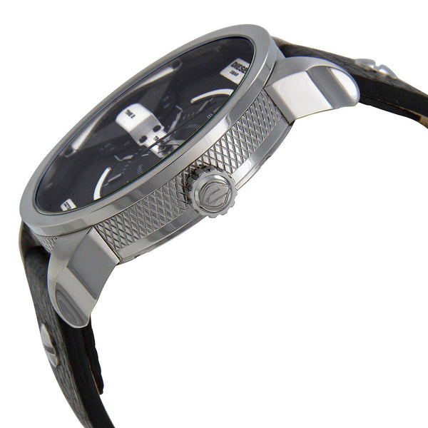 Diesel Mini Daddy Black Dial Black Leather Men's Watch DZ7307 - Watches of America #2