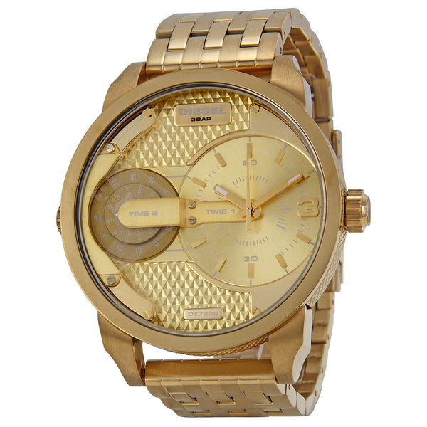 Diesel Mini Daddy Champagne Dial Gold-tone Men's Watch #DZ7306 - Watches of America