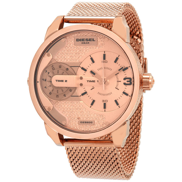 Diesel Mini Daddy Quartz Rose Dual Time Dial Men's Watch #DZ5600 - Watches of America