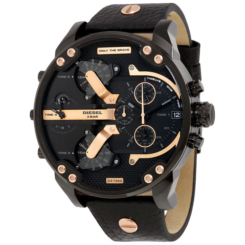 America Men\'s Black Watches DZ7350 of Chronograph Mr. – Dial Watch 2.0 Daddy Diesel