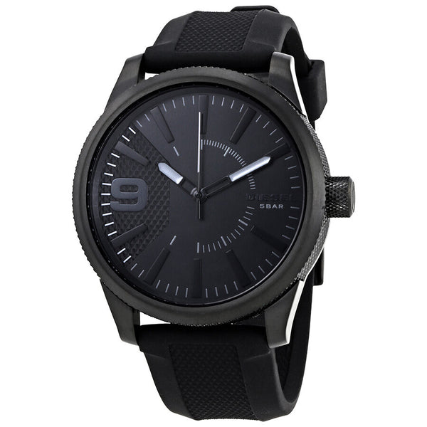 Diesel Rasp Black Dial Black Silicone Men's Watch #DZ1807 - Watches of America