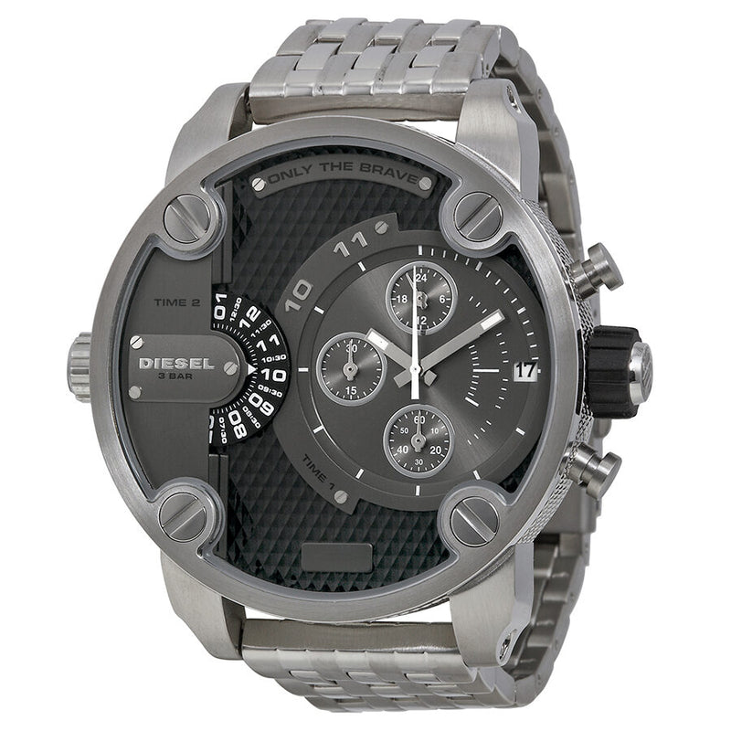 Diesel SBA Dual Time Chronograph Grey Dial Men's Watch #DZ7259 - Watches of America