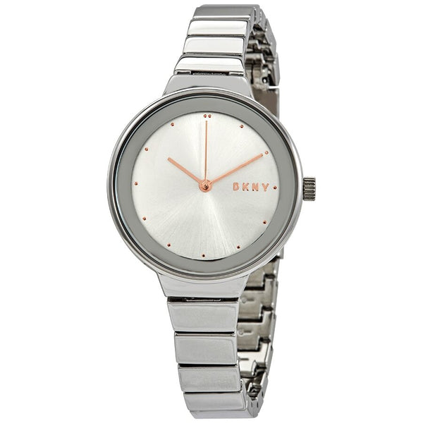 DKNY Astoria Quartz Silver Dial Stainless Steel Ladies Watch #NY2694 - Watches of America