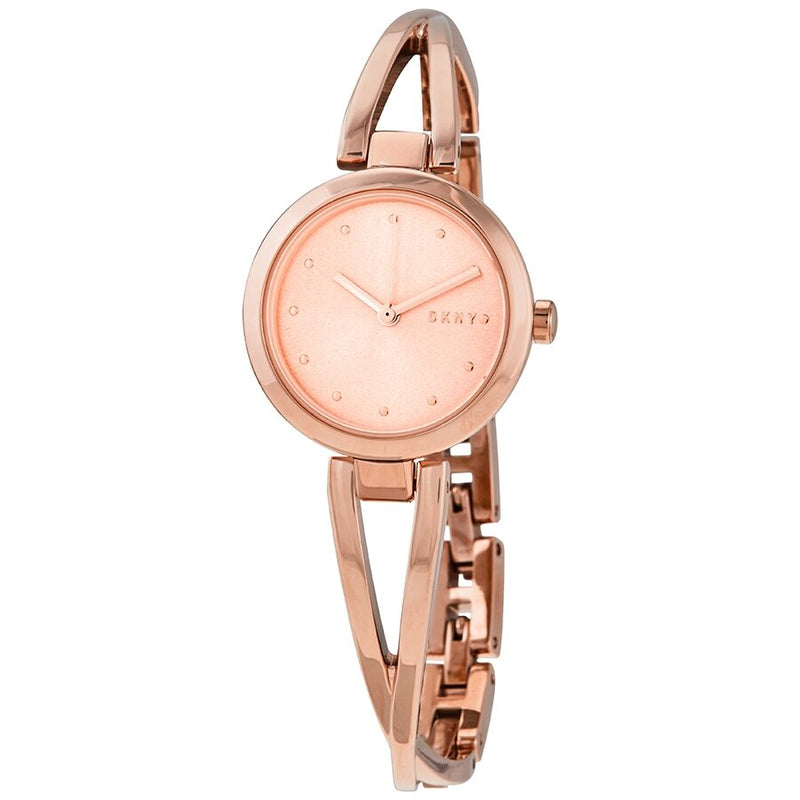 DKNY Crosswalk Quartz Rose Gold Dial Ladies Watch #NY2812 - Watches of America