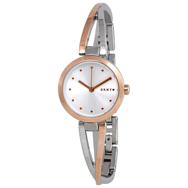 DKNY Crosswalk Quartz Silver Dial Two-tone Ladies Watch #NY2791 - Watches of America