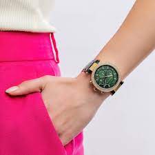 Michael Kors Parker Reloj cronógrafo de cuarzo con esfera verde para mujer MK6985