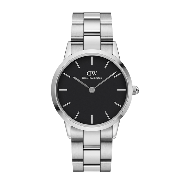 Daniel Wellington Men's Watch Black Iconic Link 36mm Silver #DW00100204 - Watches of America