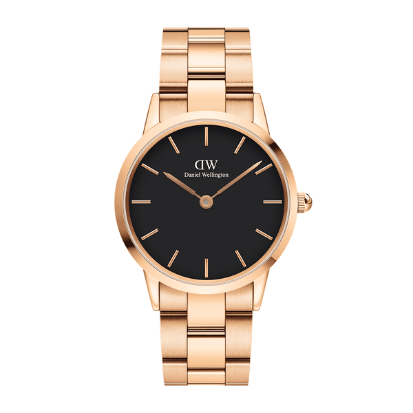 Daniel Wellington Men's Watch Black Iconic Link 36mm Gold #DW00100210 - Watches of America