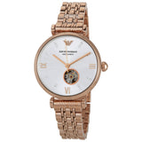 Emporio Armani Automatic Crystal Silver Dial Ladies Watch #AR60023 - Watches of America