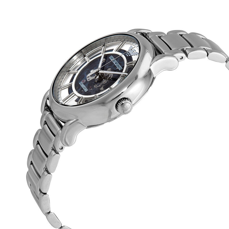 Emporio Armani Automatic Silver Skeleton Dial Men's Watch