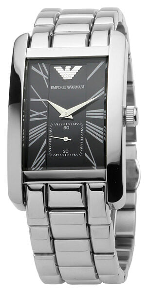 Emporio Armani Black Rectangle Men's Watch AR0156 - Watches of America