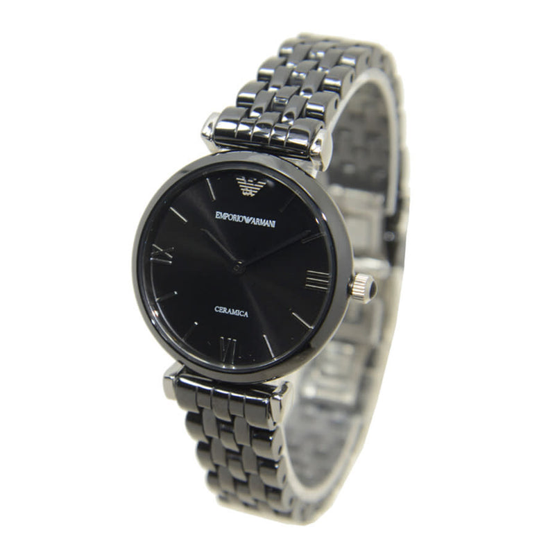 Emporio Armani Ceramica Black Dial Black Ceramic Quartz Ladies