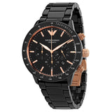 Emporio Armani Chronograph Quartz Black Dial Men's Watch AR70002 - Watches of America