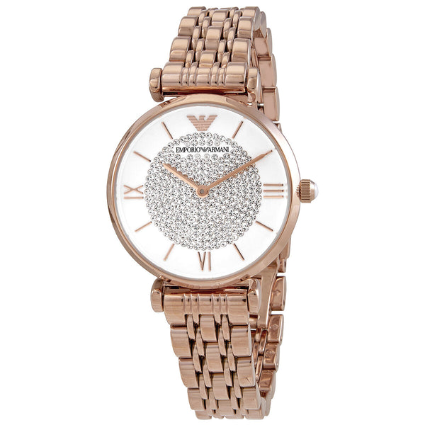 Emporio Armani Glitz Quartz Crystal Pave Dial Ladies Watch AR11244 –  Watches of America