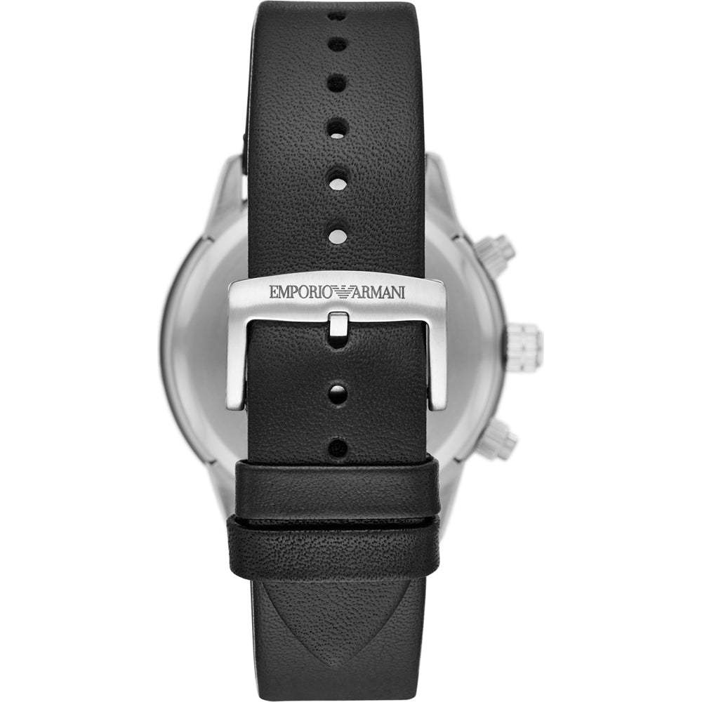 Armani Chronograph Watch America – Watches Black of AR11243 Quartz Emporio Dial Mario Men\'s