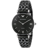 Emporio Armani Ceramica Black Dial Black Ceramic Quartz Ladies Watch AR1487