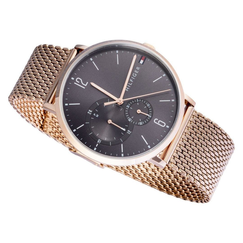 Tommy Hilfiger Grey Dial Rose Gold Mesh Men's Watch 1791506 - Watches of America #3