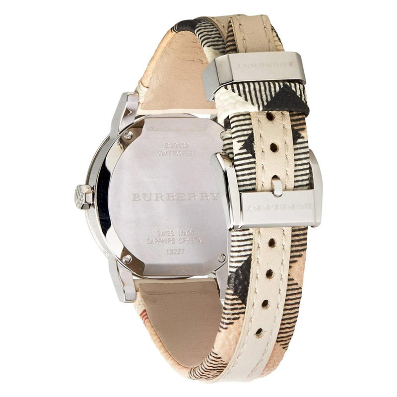 Burberry Women's Swiss The City Haymarket Check and White Leather Strap Women's Watch BU9132 - Watches of America #3