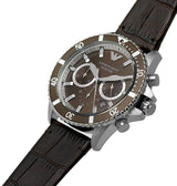 Emporio Armani Chronograph Brown Leather Men's Watch AR11486 - Watches of America #2