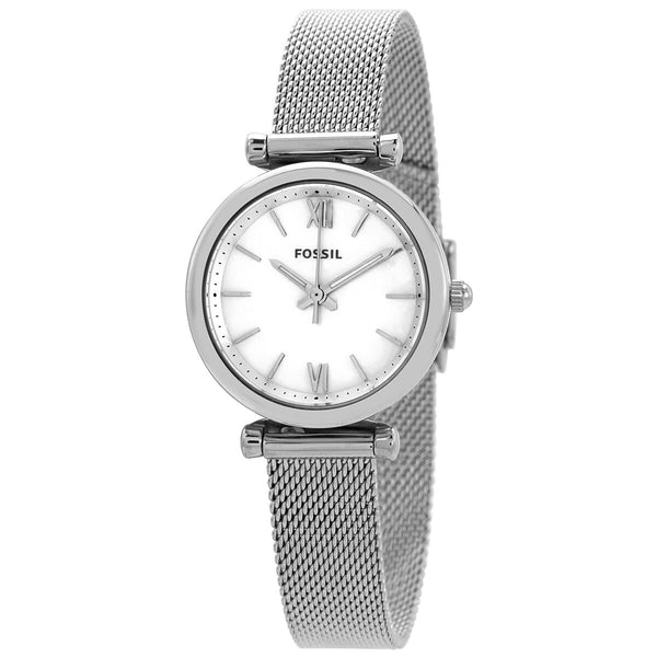 Fossil Carlie Mini Quartz Mother of Pear Dial Ladies Watch #ES4432 - Watches of America