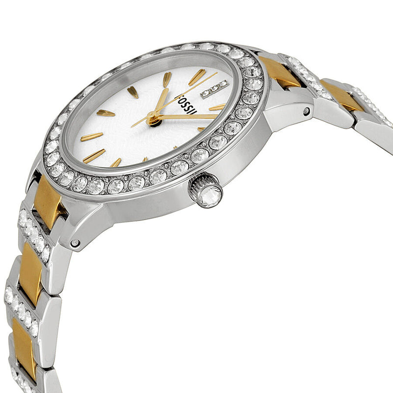 Fossil Crystal White Dial Two-tone Ladies Watch ES2409 – Watches