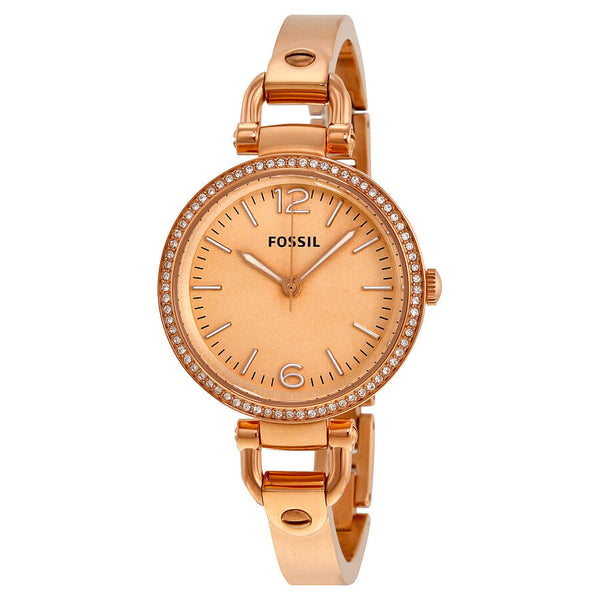 Fossil Georgia Glitz Rose Dial Rose Gold tone Ladies Watch ES3226 Watches of America
