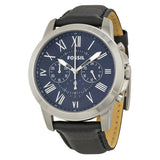 Fossil Grant Chronograph Blue Dial Black Dial Men's Watch FS4990 - Watches of America