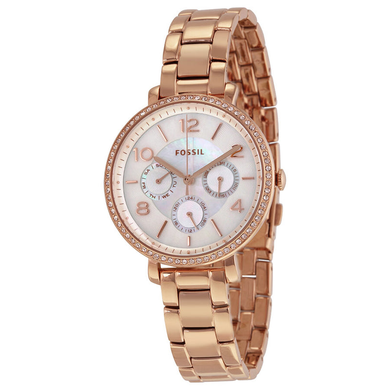 Fossil Jacqueline Multi Function Mother of Pearl Dial Rose Gold tone L Watches of America