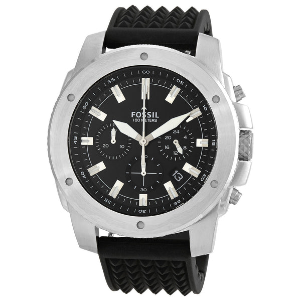 Fossil Mega Machine Chronograph Quartz Black Dial Men's Watch #FS5715 - Watches of America