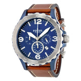 Fossil Nate Chronograph Navy Blue Dial Men's Watch JR1504 - Watches of America