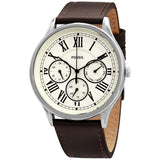 Fossil Pierce Quartz Cream Dial Brown Leather Men's Watch #FS5680 - Watches of America