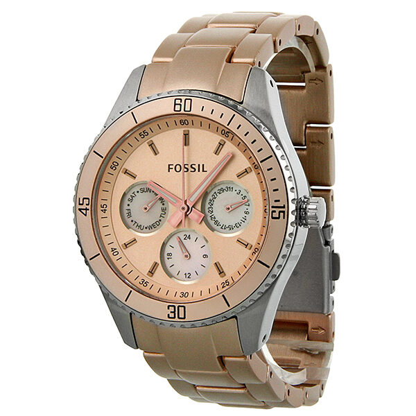 Fossil Stella Multi-Function Blush Aluminum and Stainless Steel Ladies Watch #ES3037 - Watches of America