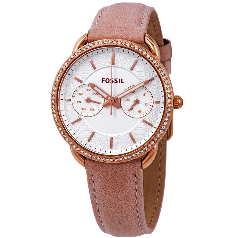 Fossil Tailor Quartz Crystal Silver Dial Ladies Watch ES4393 - Watches of America