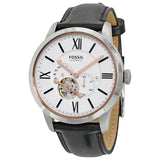 Fossil Townsman White Dial Black Leather Men's Watch ME3104 - Watches of America